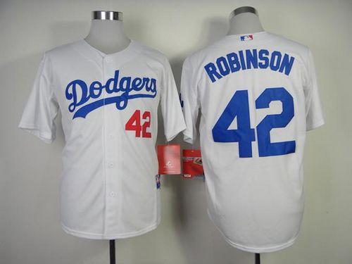 Dodgers #42 Jackie Robinson White Cool Base Stitched MLB Jersey - Click Image to Close